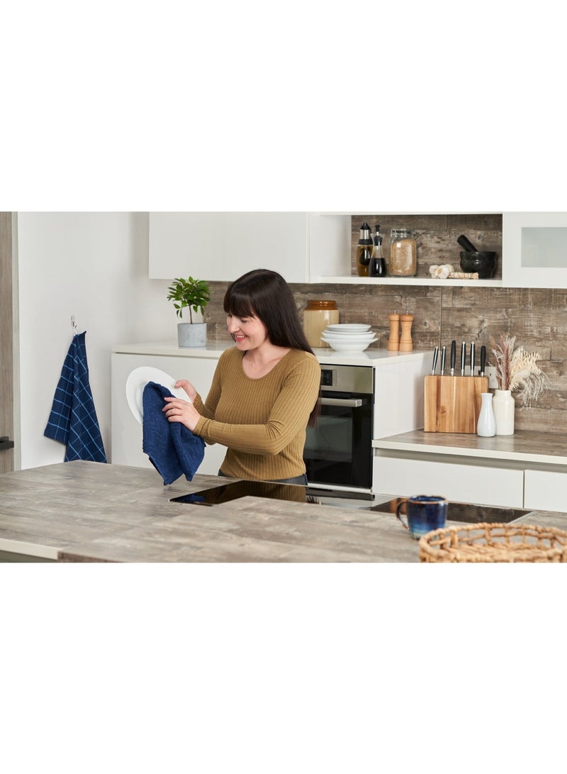 ATEN Homeware Egyptian Cotton 6 Pack Kitchen Towels Set, 3 Tea towels 50 x 70 cm & 3 Soft Hand Towels for Kitchen 50 x 50 cm - Highly Absorbent, Quick Dry, Made in Egypt (Grey) - Image 2